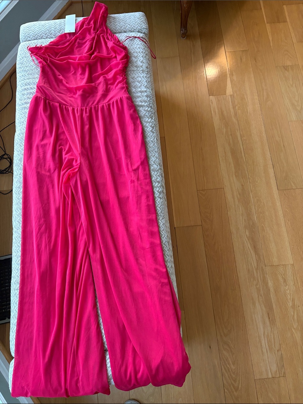 G by Giuliana Hot Pink One-Shoulder Jumpsuit